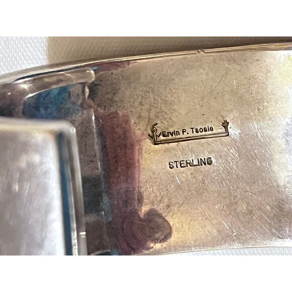ErVin Paul Tsosie Navajo Sterling Silver Micro Inlay  Cuff Bracelet - Picture 8 of 13